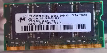 Picture of RAM Ntb MT8VDDT3264HDG SO DIMM DDR333 256MB