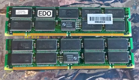 Picture of RAM 2x Compaq 128MB 168pin 60NS EDO Memory ECC